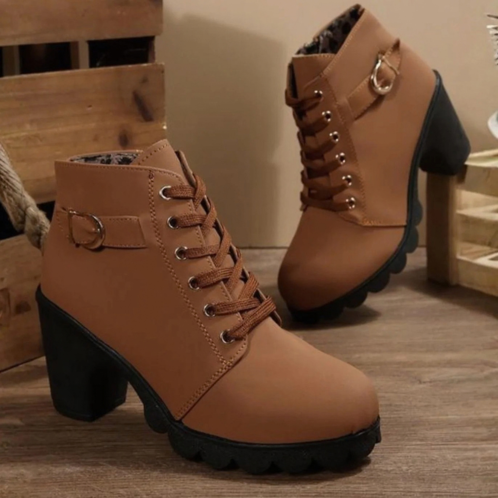 Manuela | Damen Stiefeletten mit Verschluss und Absatz