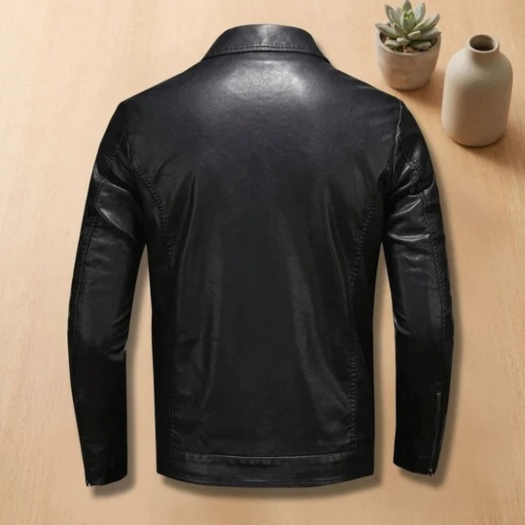 Markus | Herren Kunstleder Jacke mit Reißverschluss