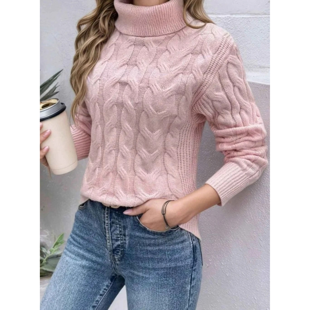 Marlene | Damen Rollkragenpullover mit Muster und Langarm