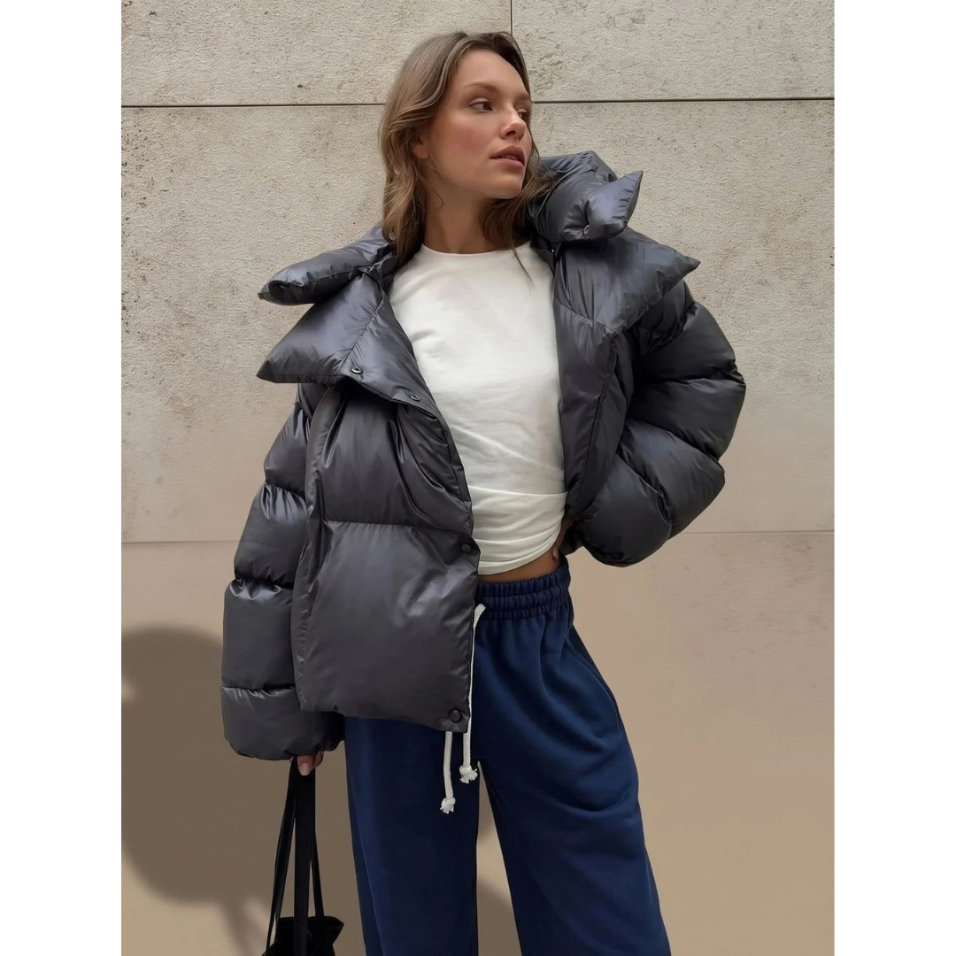 Martina | Damen Puffer Winterjacke mit Stehkragen und Oversize Design