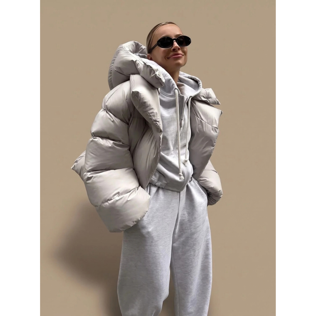 Martina | Damen Puffer Winterjacke mit Stehkragen und Oversize Design