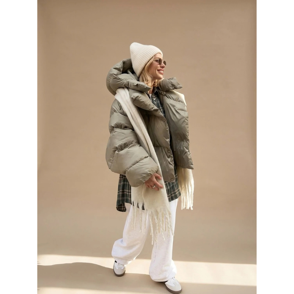 Martina | Damen Puffer Winterjacke mit Stehkragen und Oversize Design