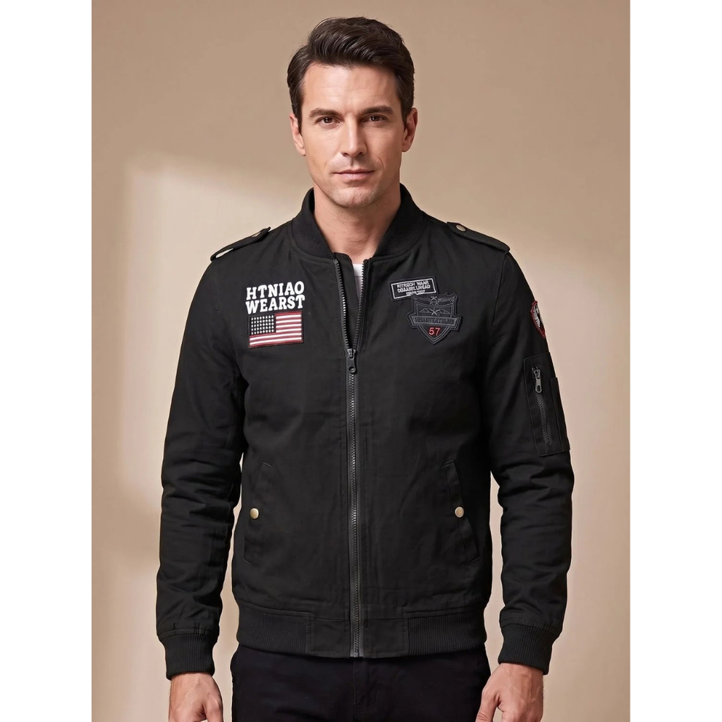 Maximilian | Herren Bomberjacke mit Kragen und Taschen