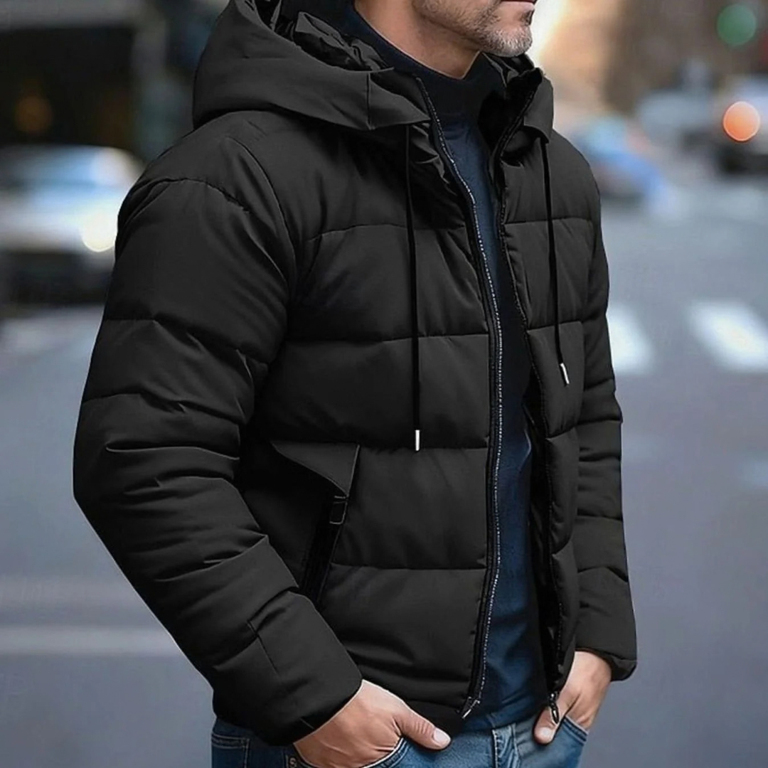 Moritz | Herren Pufferjacke Winterjacke mit Kapuze und Reißverschluss