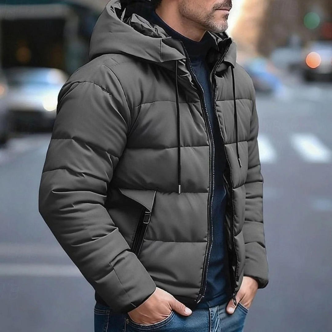 Moritz | Herren Pufferjacke Winterjacke mit Kapuze und Reißverschluss