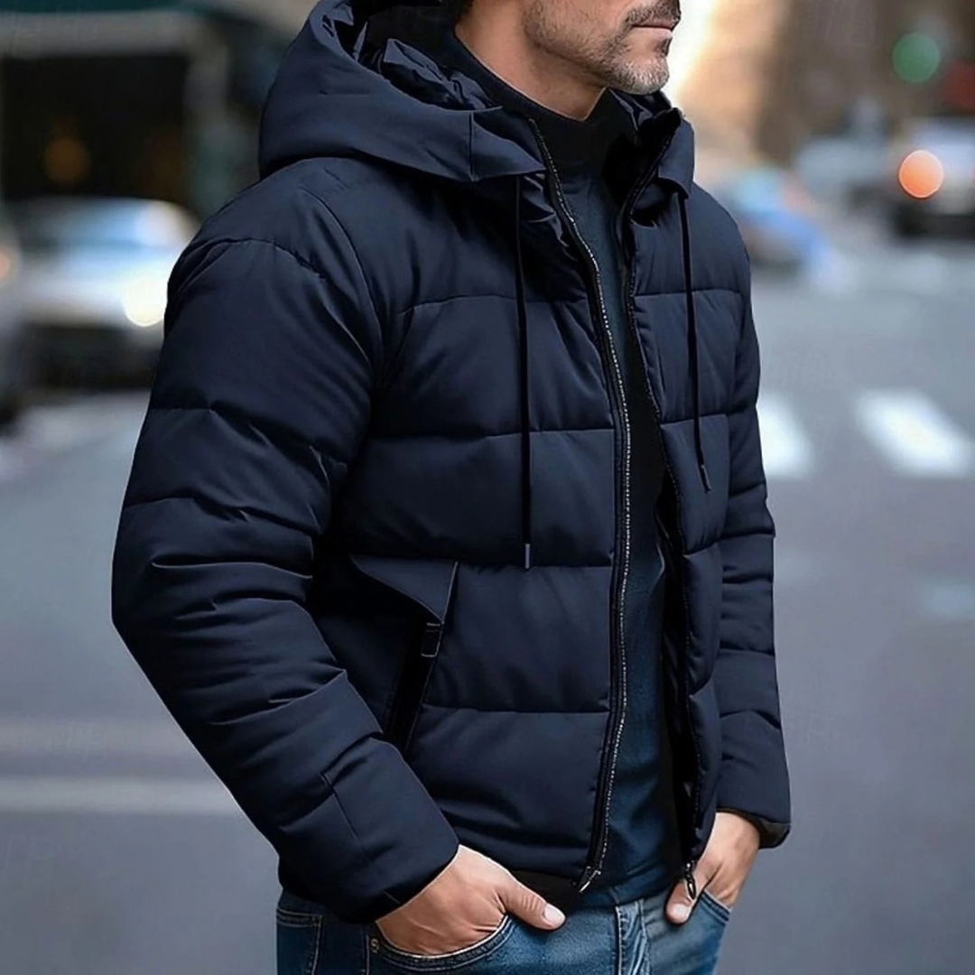 Moritz | Herren Pufferjacke Winterjacke mit Kapuze und Reißverschluss
