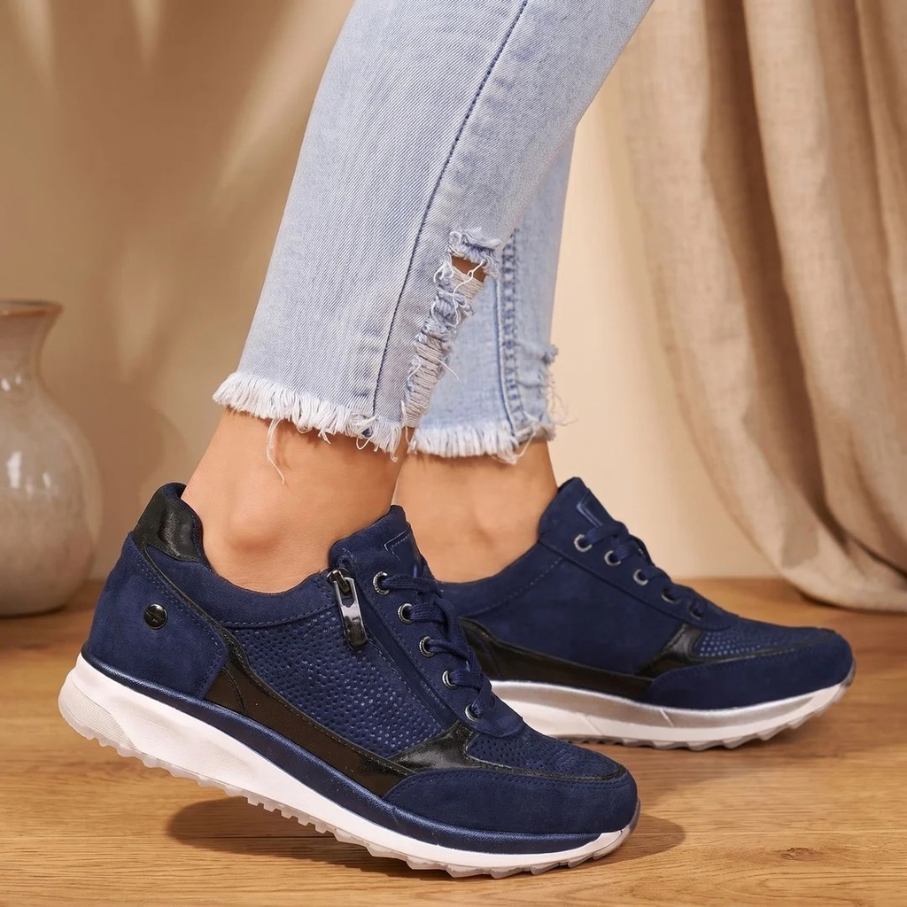 Nathalie | Damen Orthopädische Sneaker mit Reißverschluss und Schnürschuh Design