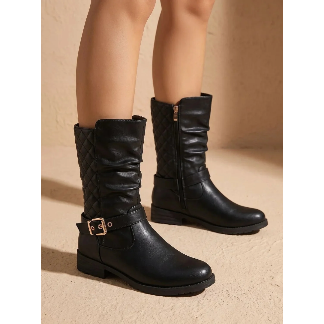 Nicole | Damen Stiefel mit Schnalle und Absatz