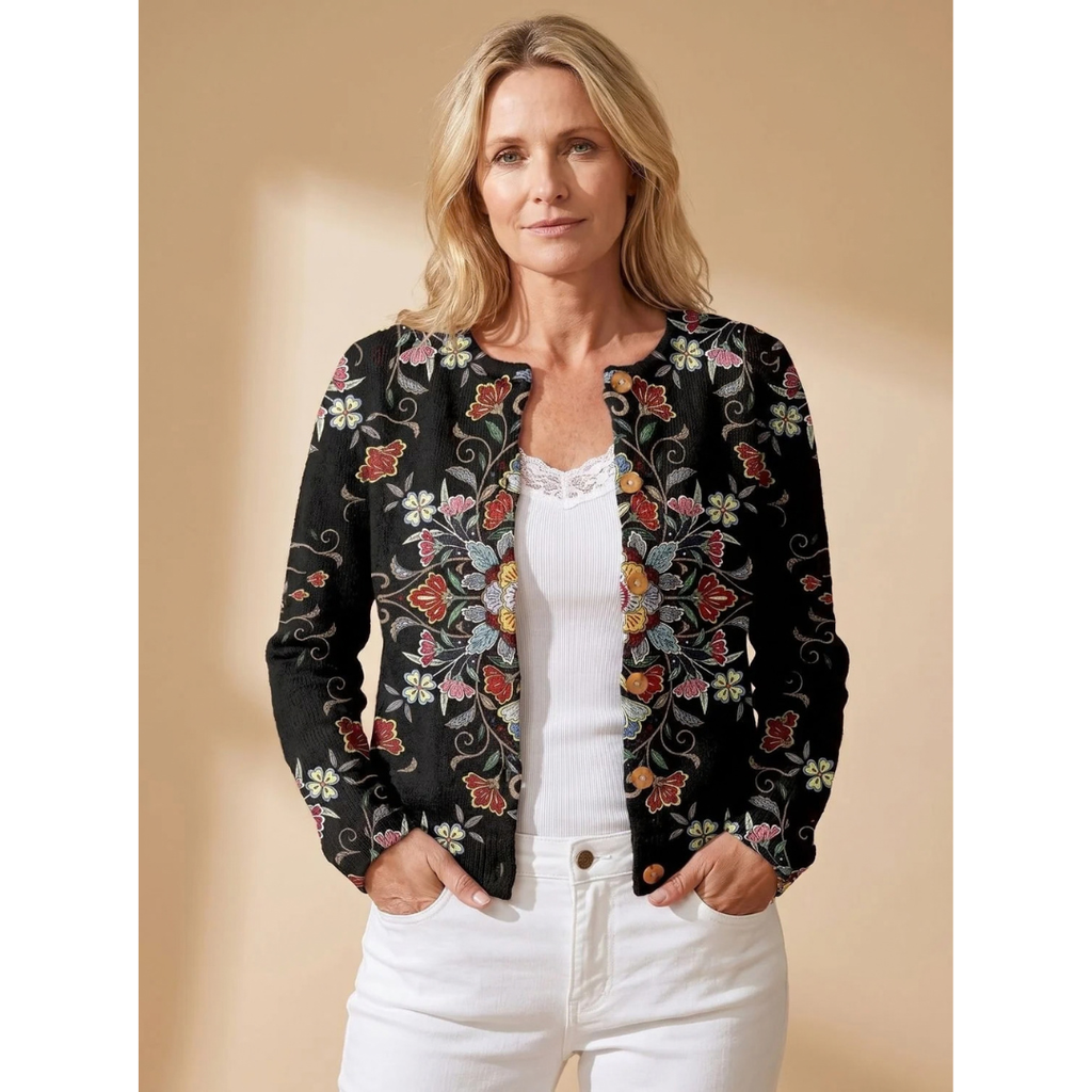 Ottilie | Damen Blazer mit Blumen Design und Knöpfen