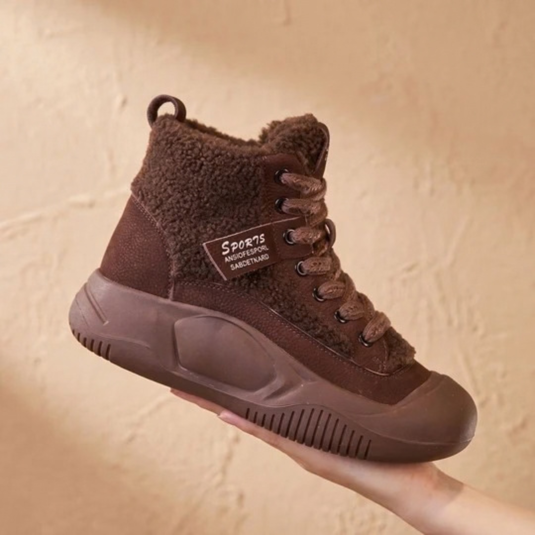Ottilie | Damen Orthopädische Stiefel mit Fleece und Schnürschuh Design