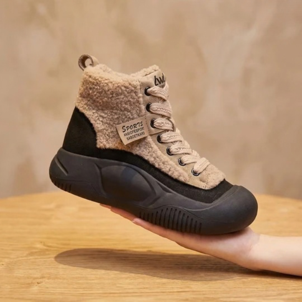 Ottilie | Damen Orthopädische Stiefel mit Fleece und Schnürschuh Design