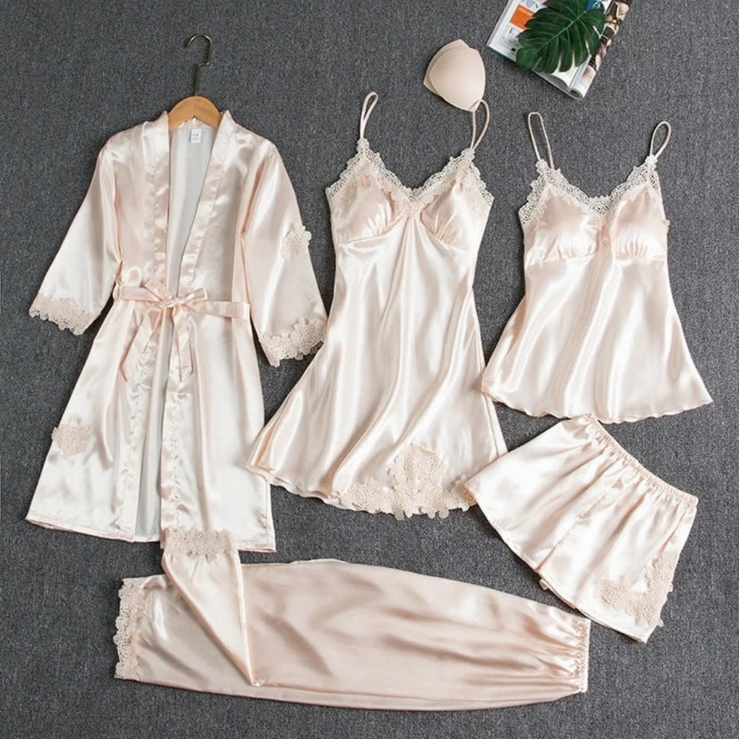 Pauline | Damen Pyjama Set mit Oberteil und Hose
