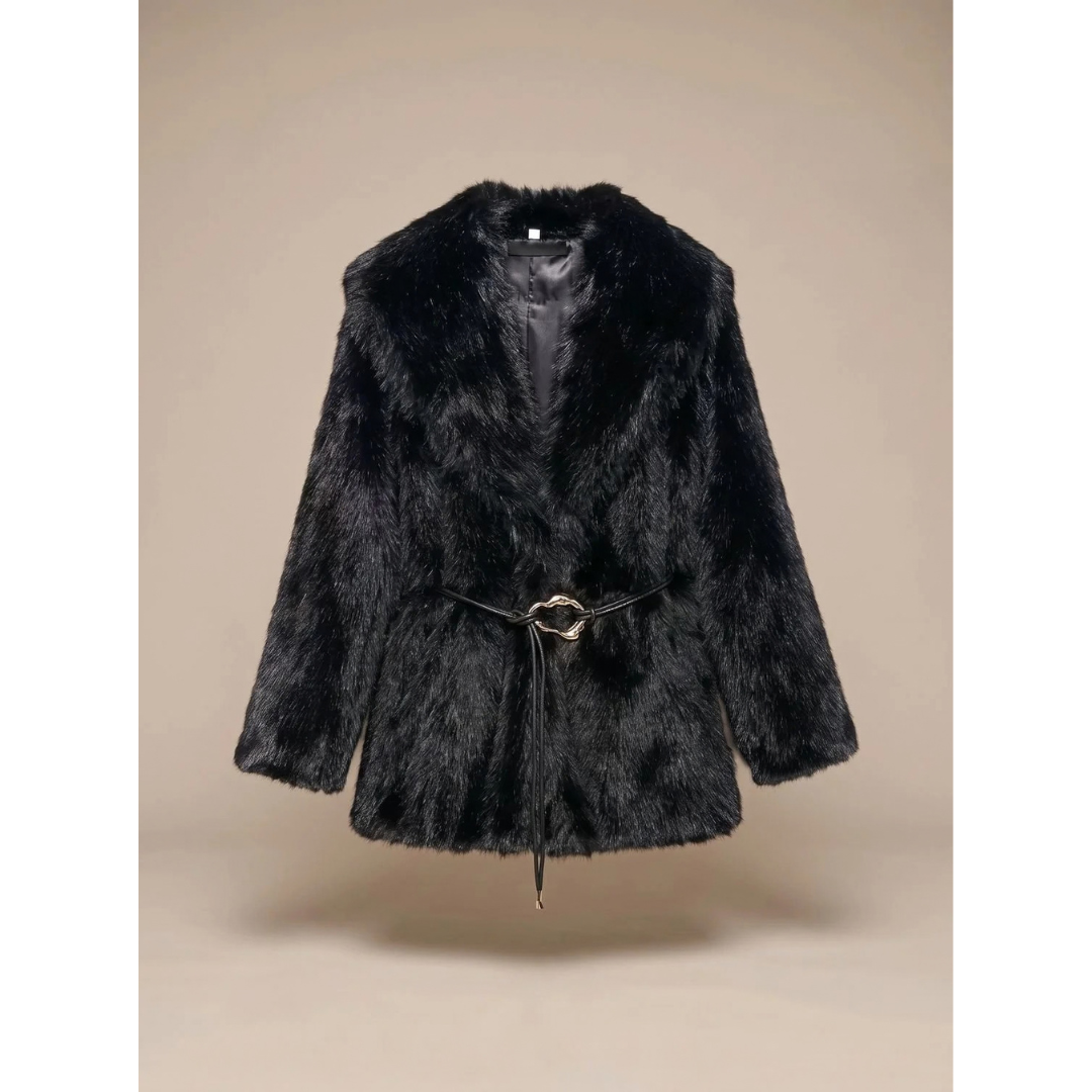 Petra | Damen Winterjacke mit Teddy Design und Gürtel
