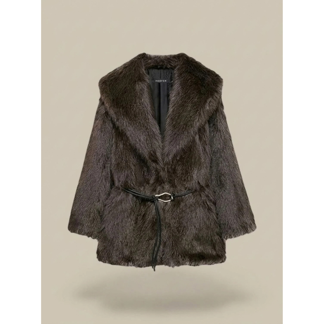 Petra | Damen Winterjacke mit Teddy Design und Gürtel
