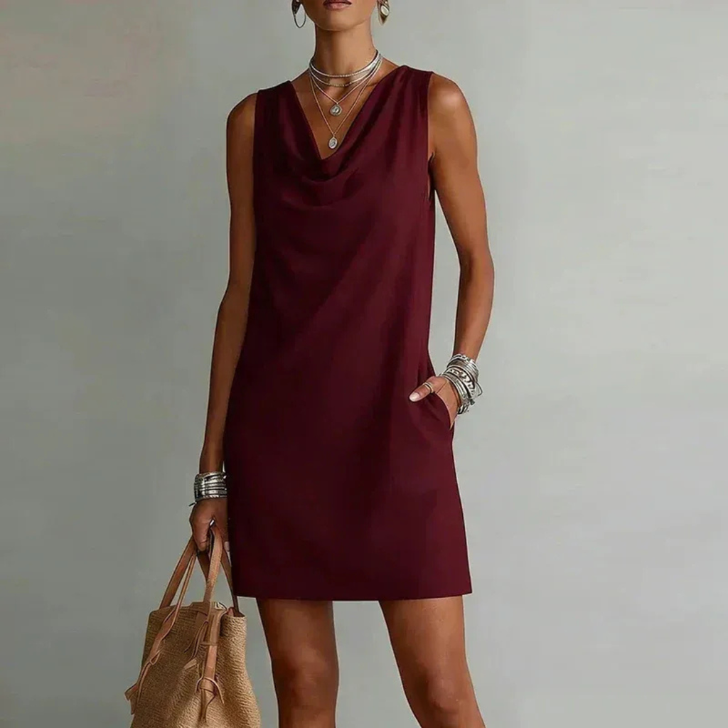 Ramona | Damen Abendkleid mit Cowl Ausschnitt