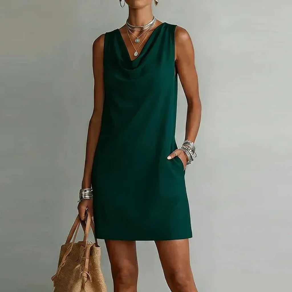 Ramona | Damen Abendkleid mit Cowl Ausschnitt