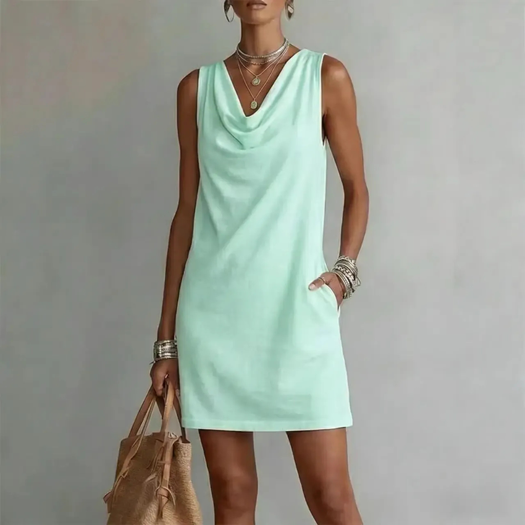 Ramona | Damen Abendkleid mit Cowl Ausschnitt