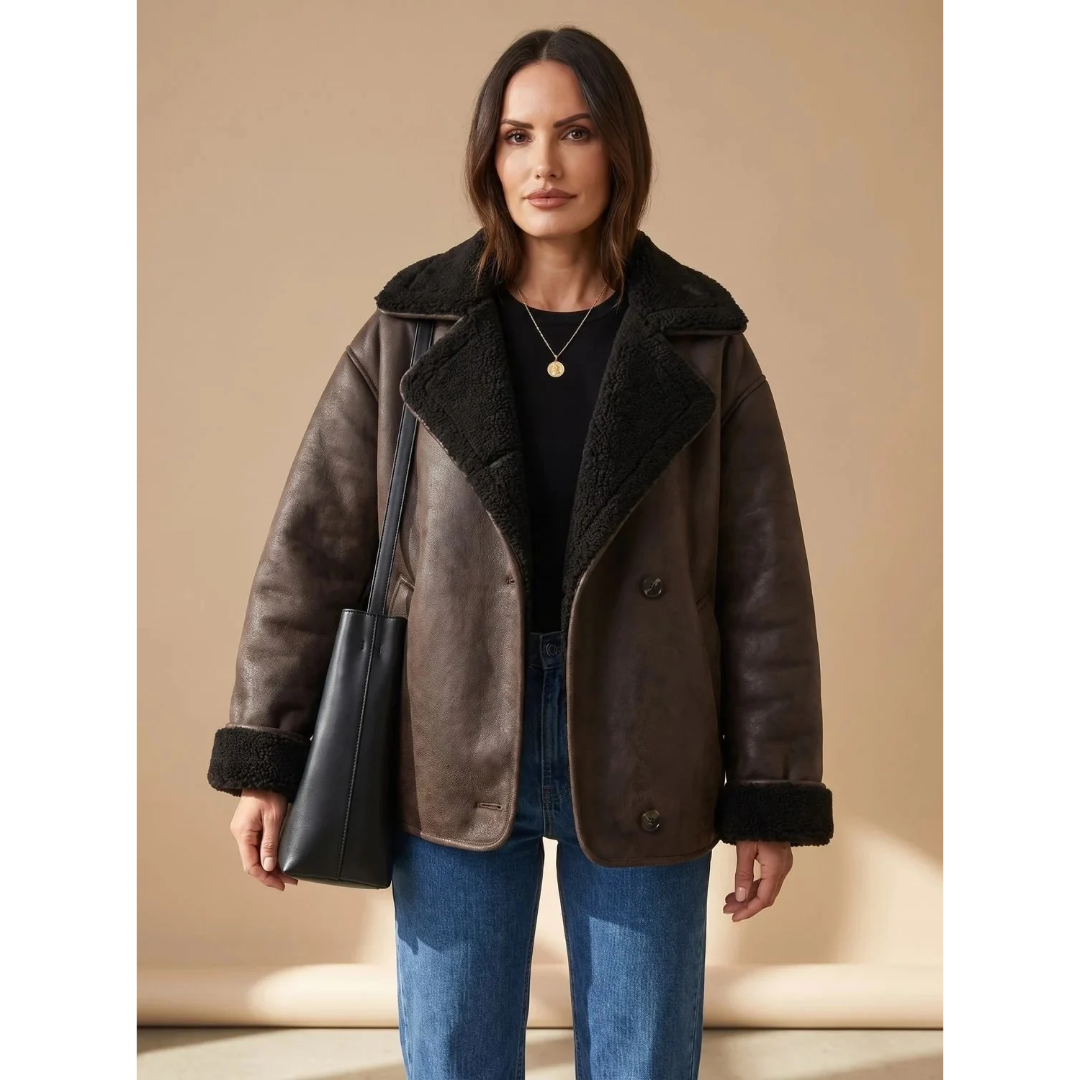 Rita | Damen Winterjacke mit Teddy Design und Oversize Stil
