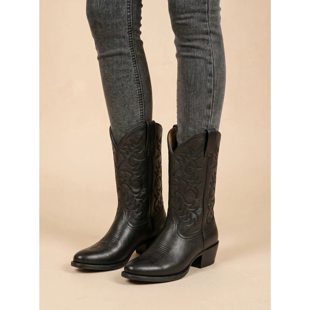 Rosalinde | Damen Western Stiefel mit Stickerei und Absatz