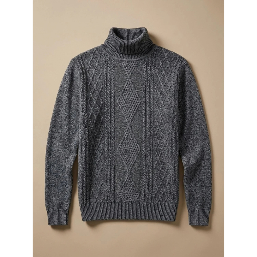 Rudolf | Herren Rollkragenpullover mit Strickmuster und Langarm