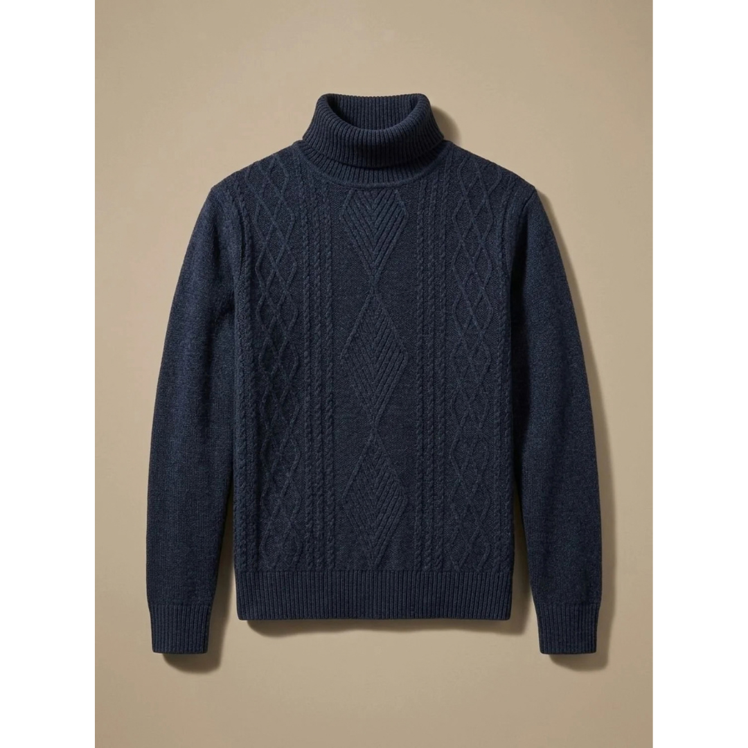 Rudolf | Herren Rollkragenpullover mit Strickmuster und Langarm