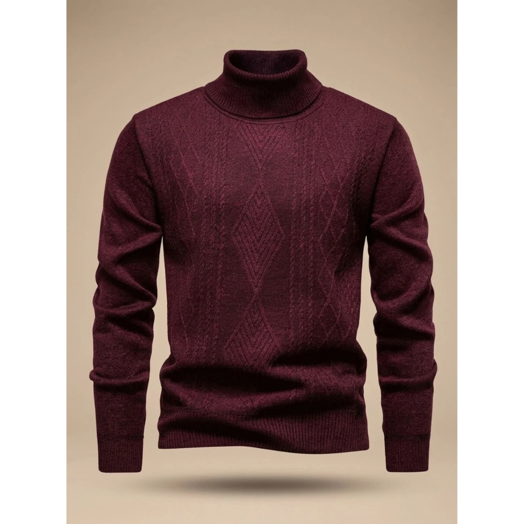 Rudolf | Herren Rollkragenpullover mit Strickmuster und Langarm