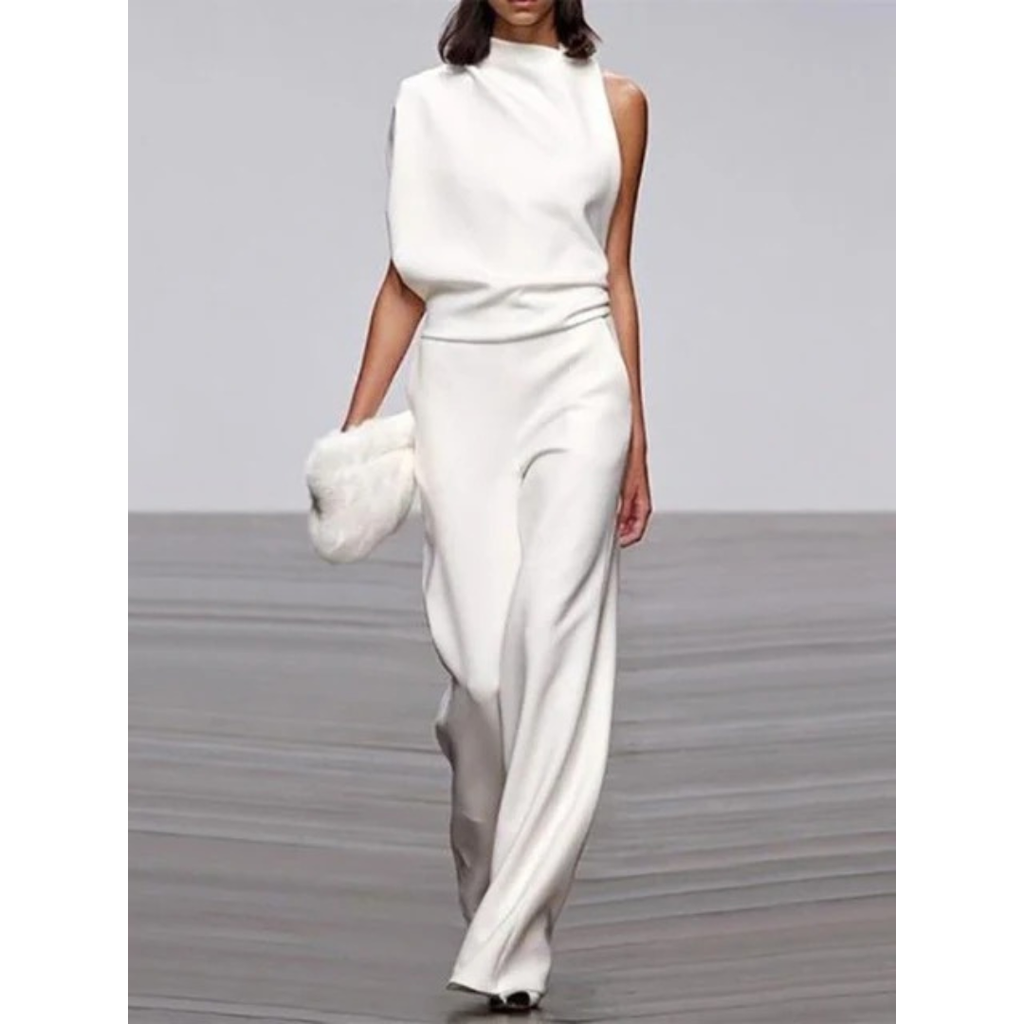 Selina | Damen Jumpsuit mit weitem Bein für Alltag und Freizeit