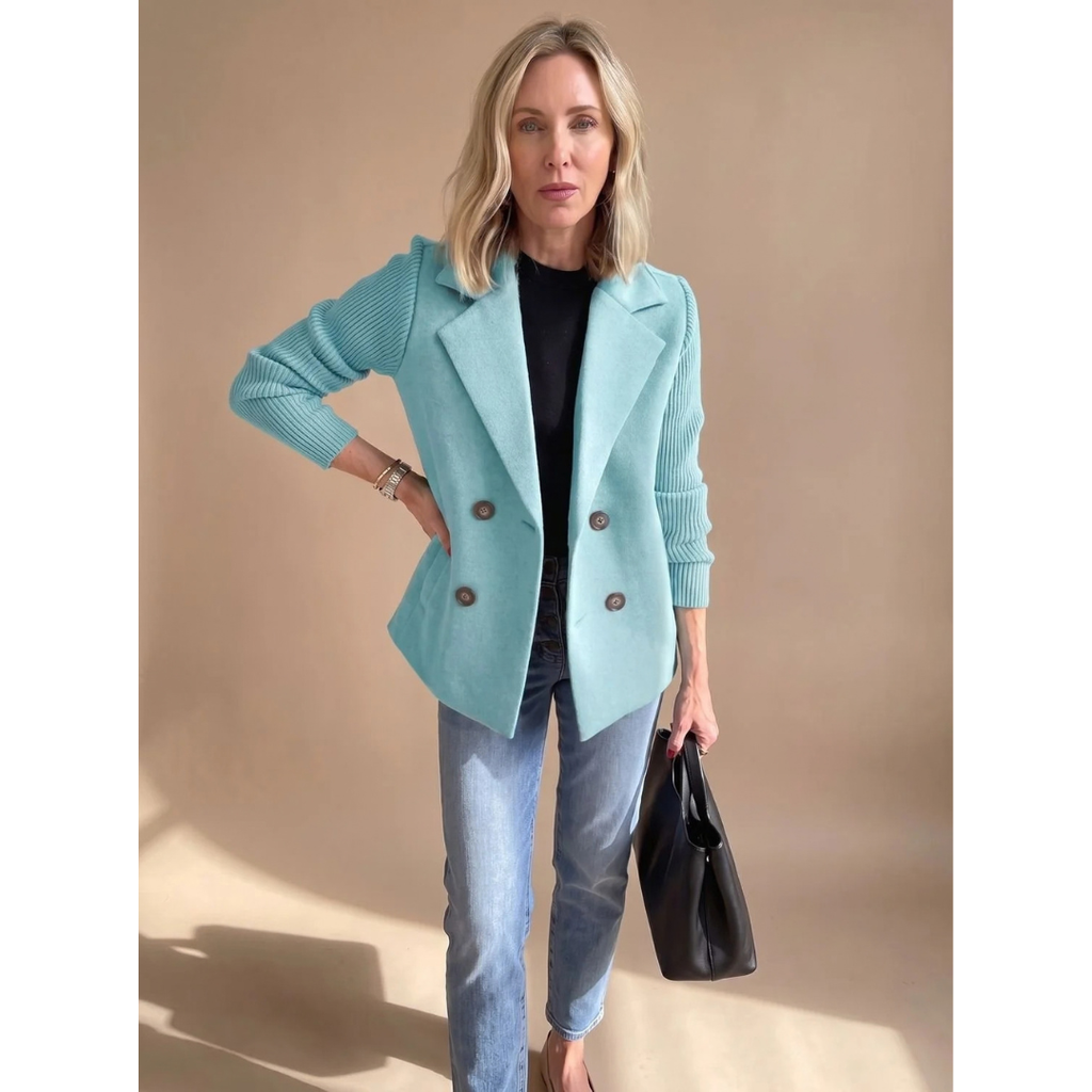 Sophie | Damen Strickjacke mit Blazer Design und Knöpfen