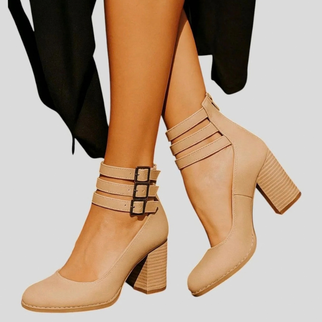 Susanne | Damen pumps mit Absatz und Riemchen