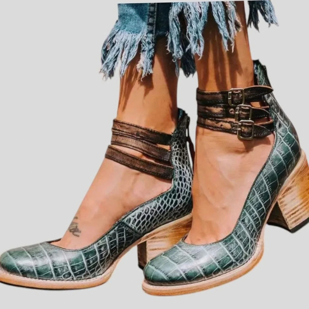 Susanne | Damen pumps mit Absatz und Riemchen