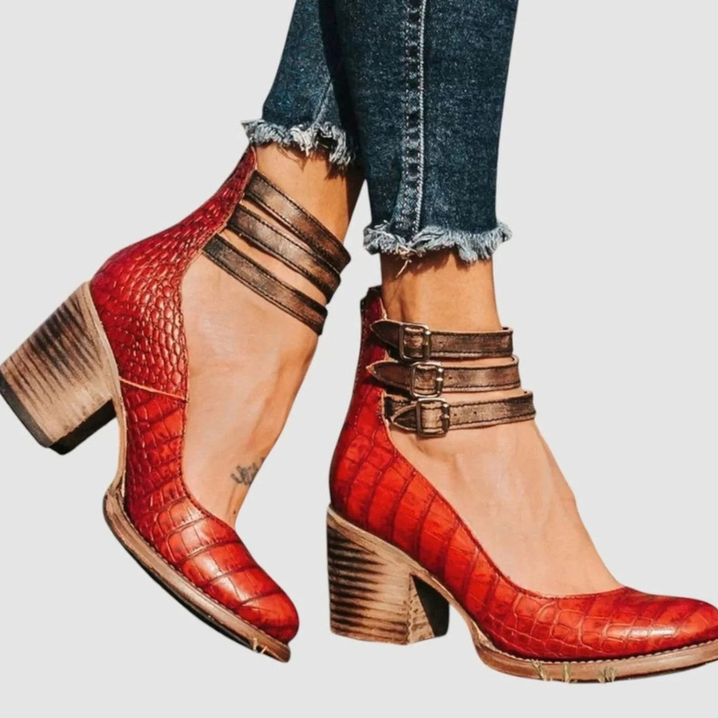 Susanne | Damen pumps mit Absatz und Riemchen