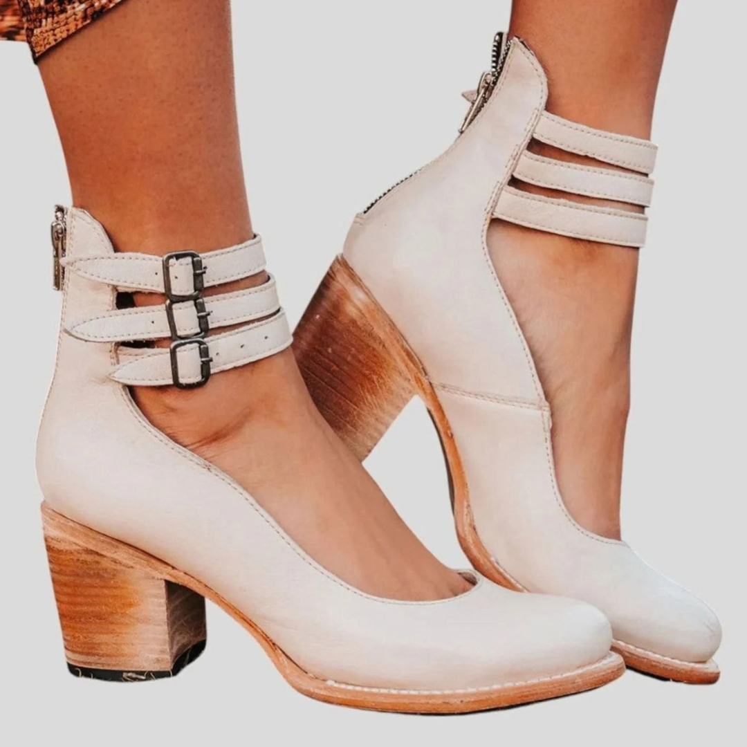 Susanne | Damen pumps mit Absatz und Riemchen
