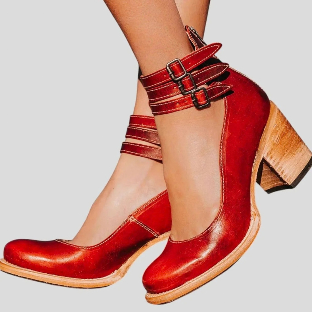 Susanne | Damen pumps mit Absatz und Riemchen