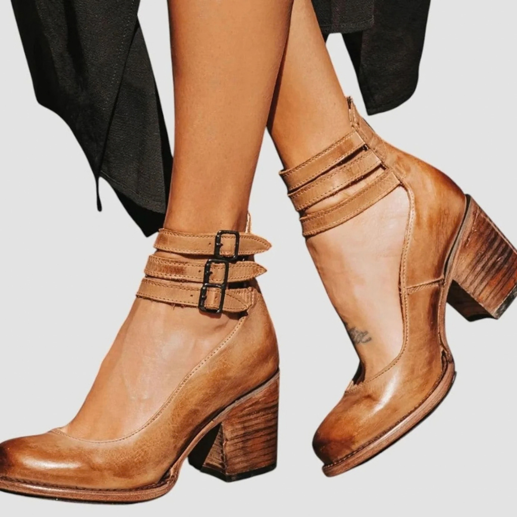 Susanne | Damen pumps mit Absatz und Riemchen