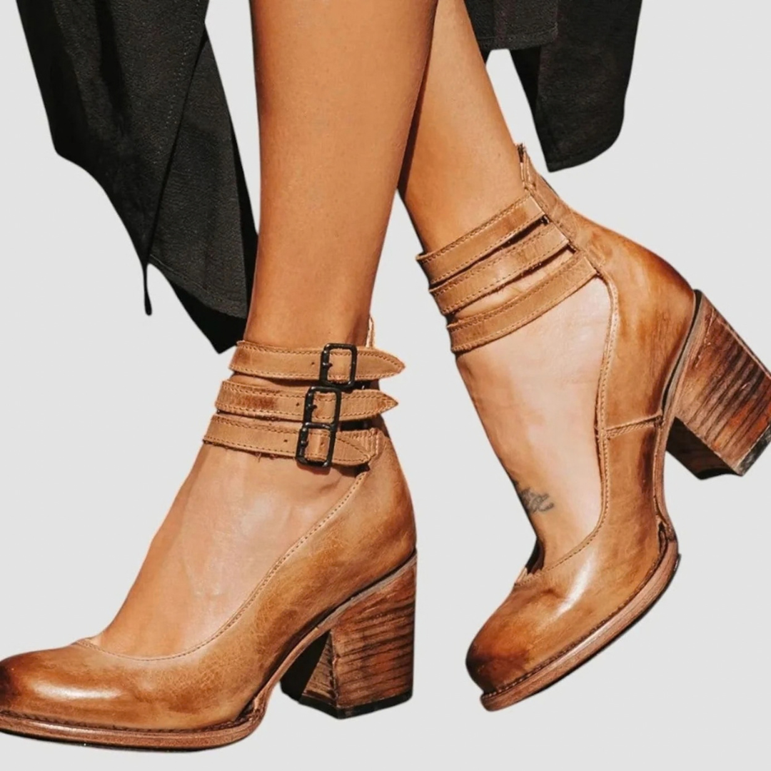 Susanne | Damen pumps mit Absatz und Riemchen