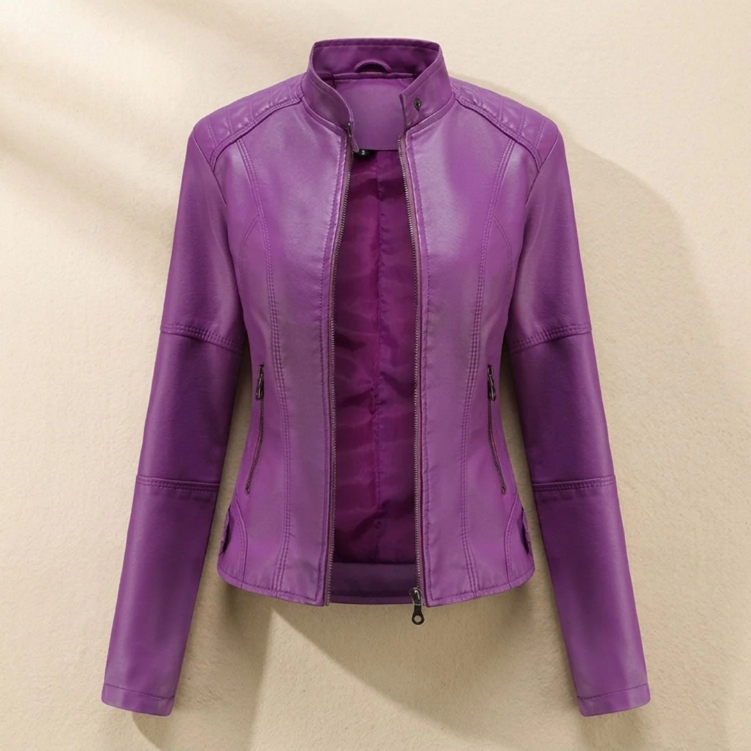 Tamara | Damen Kunstleder Jacke mit Reißverschluss