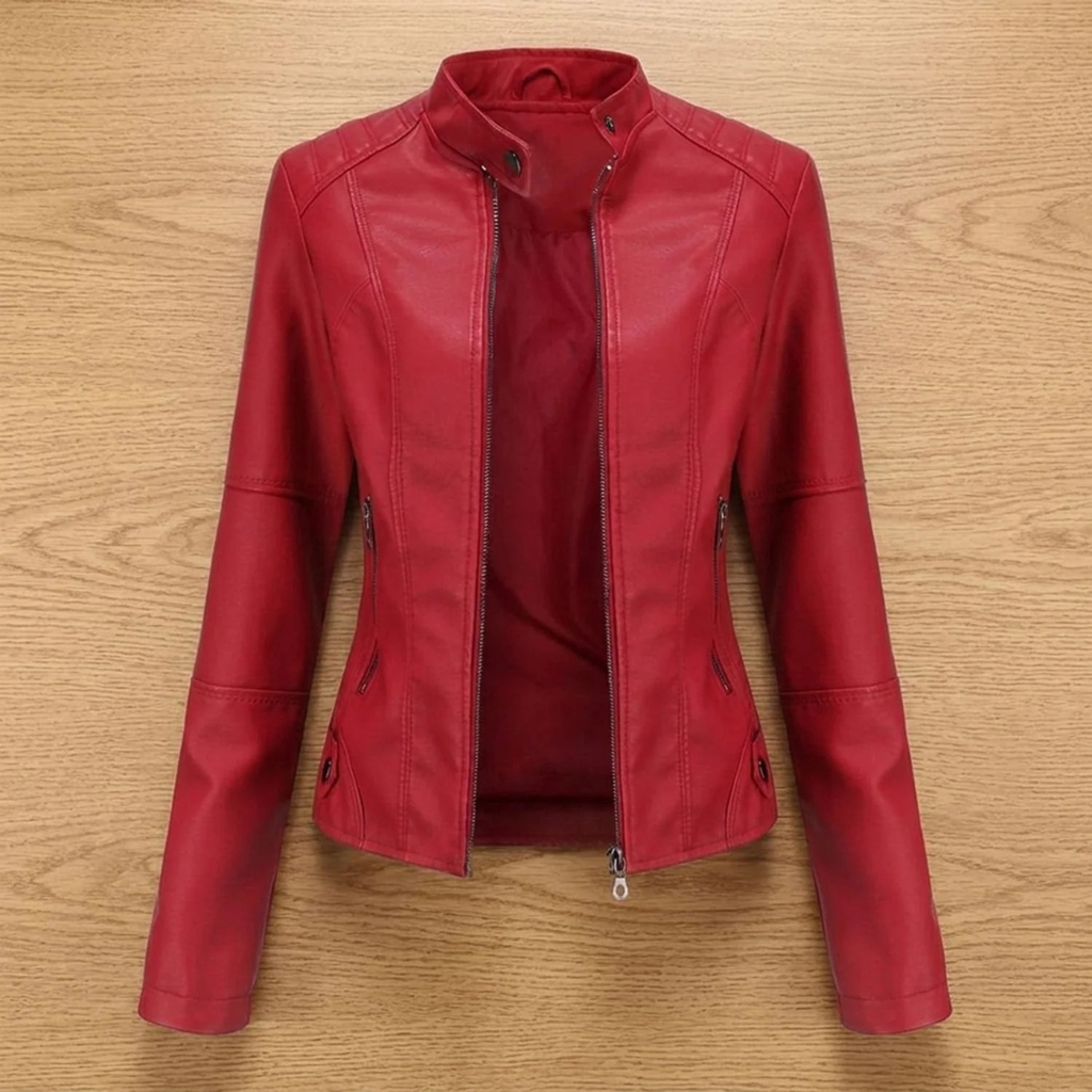 Tamara | Damen Kunstleder Jacke mit Reißverschluss