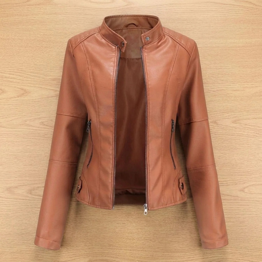 Tamara | Damen Kunstleder Jacke mit Reißverschluss