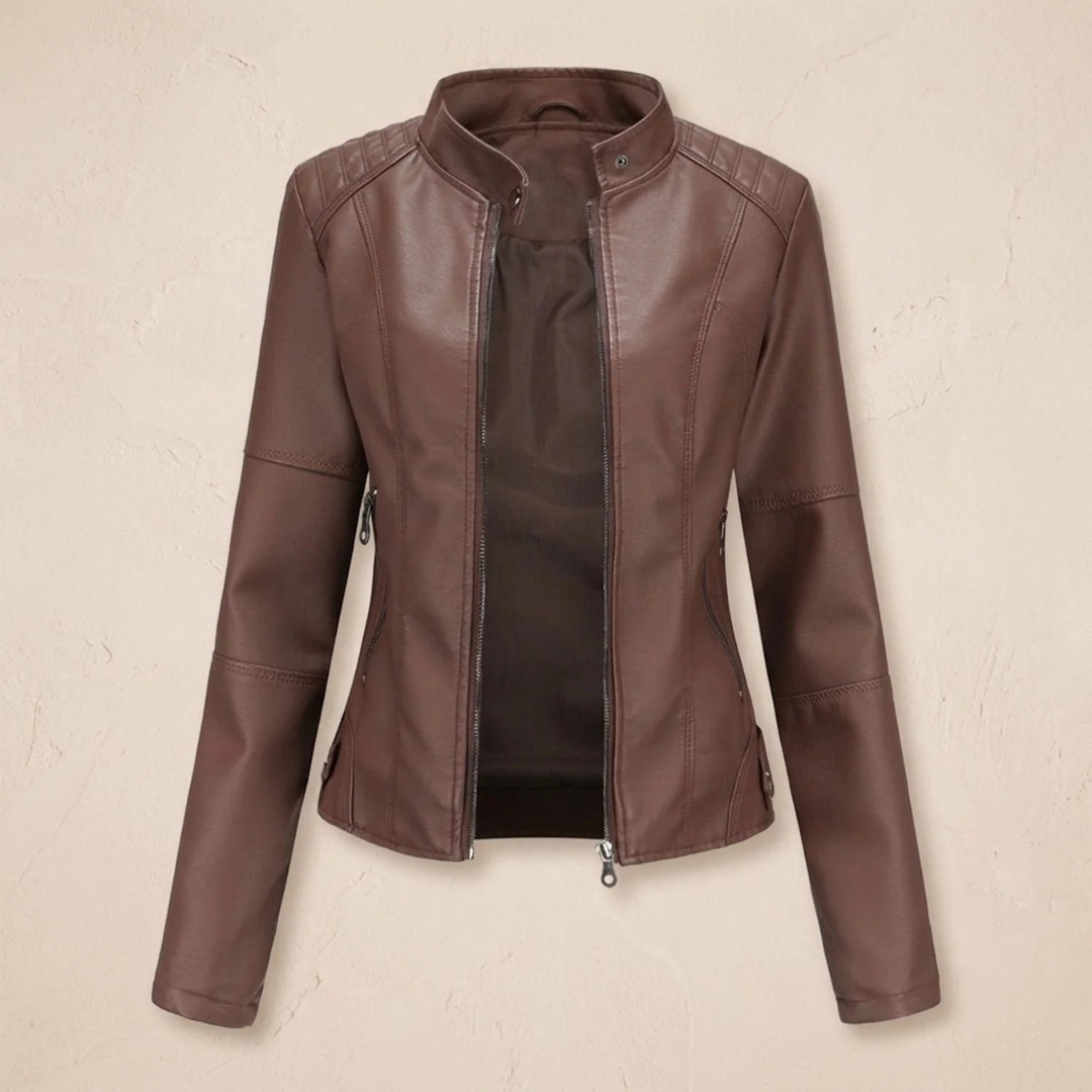 Tamara | Damen Kunstleder Jacke mit Reißverschluss