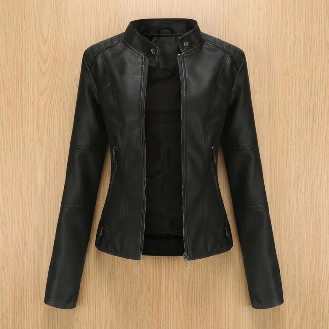 Tamara | Damen Kunstleder Jacke mit Reißverschluss