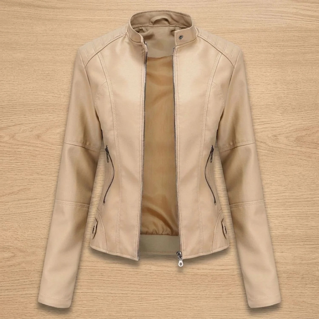 Tamara | Damen Kunstleder Jacke mit Reißverschluss