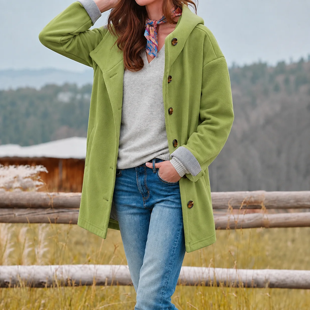 Theresa | Damen Winterjacke mit langem Schnitt und Kapuze