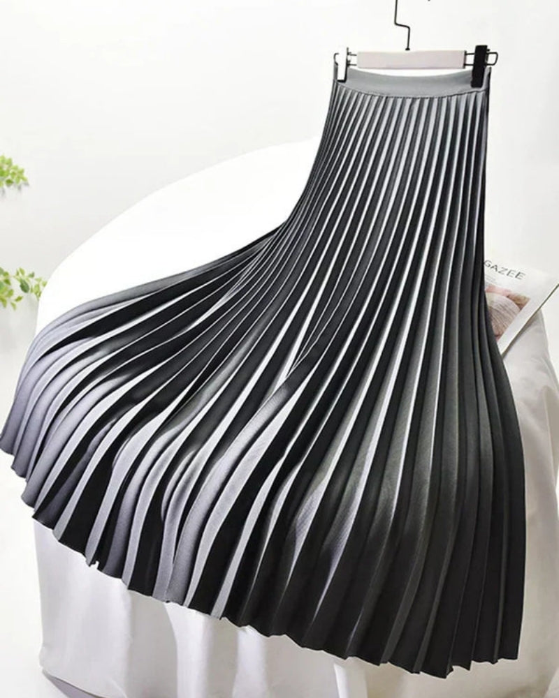 A-Linien Maxirock mit hoher Taille – Plissierter Damenrock für Alltag und Übergangszeit