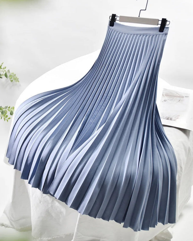 A-Linien Maxirock mit hoher Taille – Plissierter Damenrock für Alltag und Übergangszeit