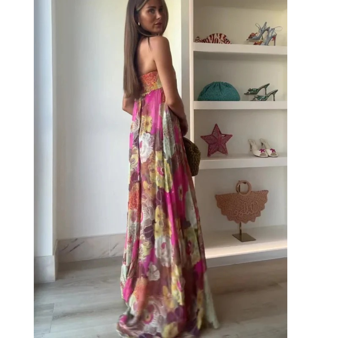 Ada | Damen Mehrfarbiges Blumen Maxikleid
