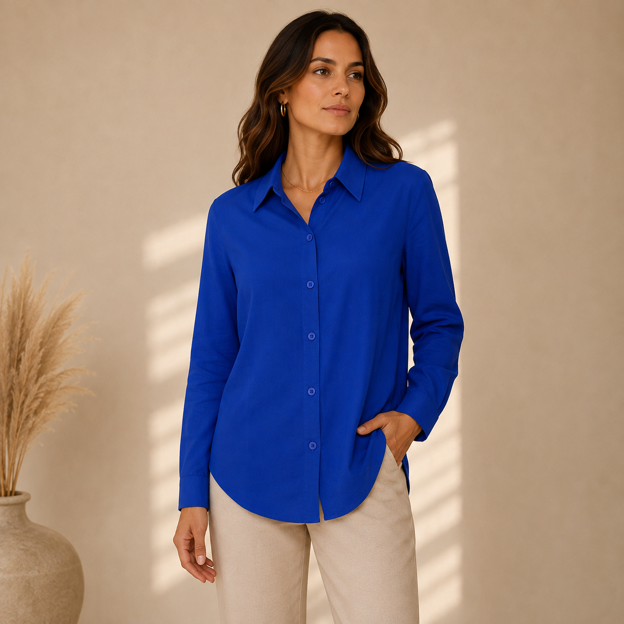 Ada | Damen Stilvolle Langarm Bluse Für Alltag