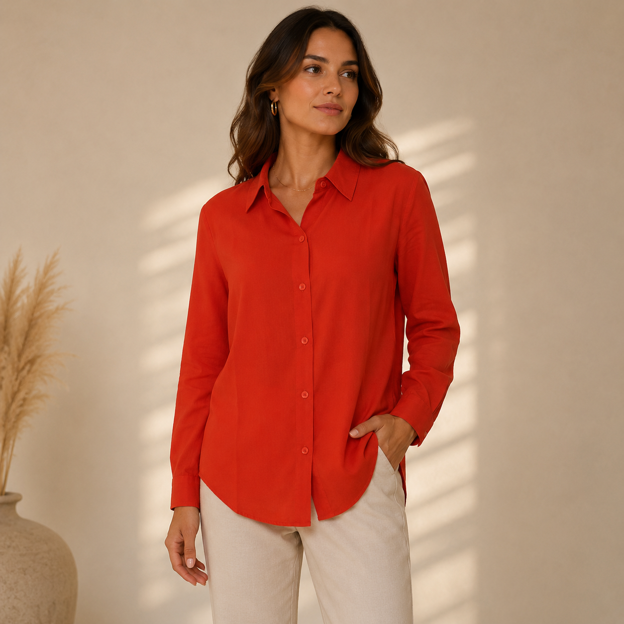 Ada | Damen Stilvolle Langarm Bluse Für Alltag