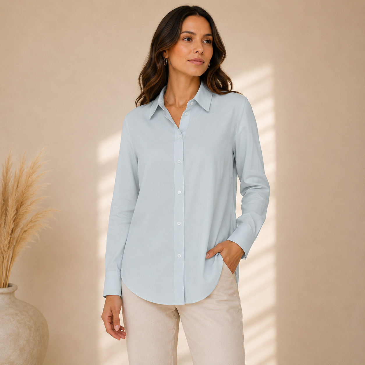 Ada | Damen Stilvolle Langarm Bluse Für Alltag