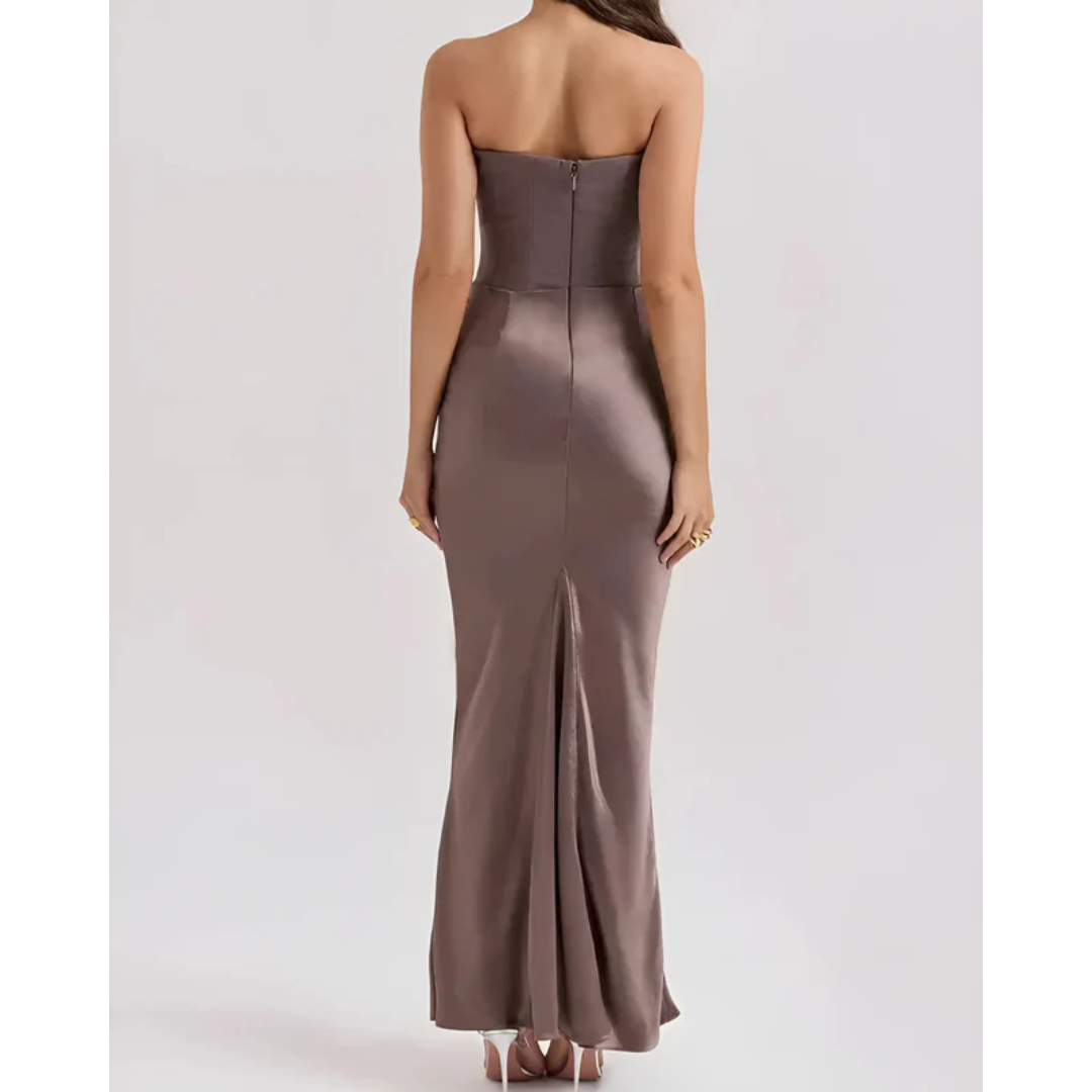 Adelgunde | Damen Maxi Kleid Für Hochzeitsgast Drapiert