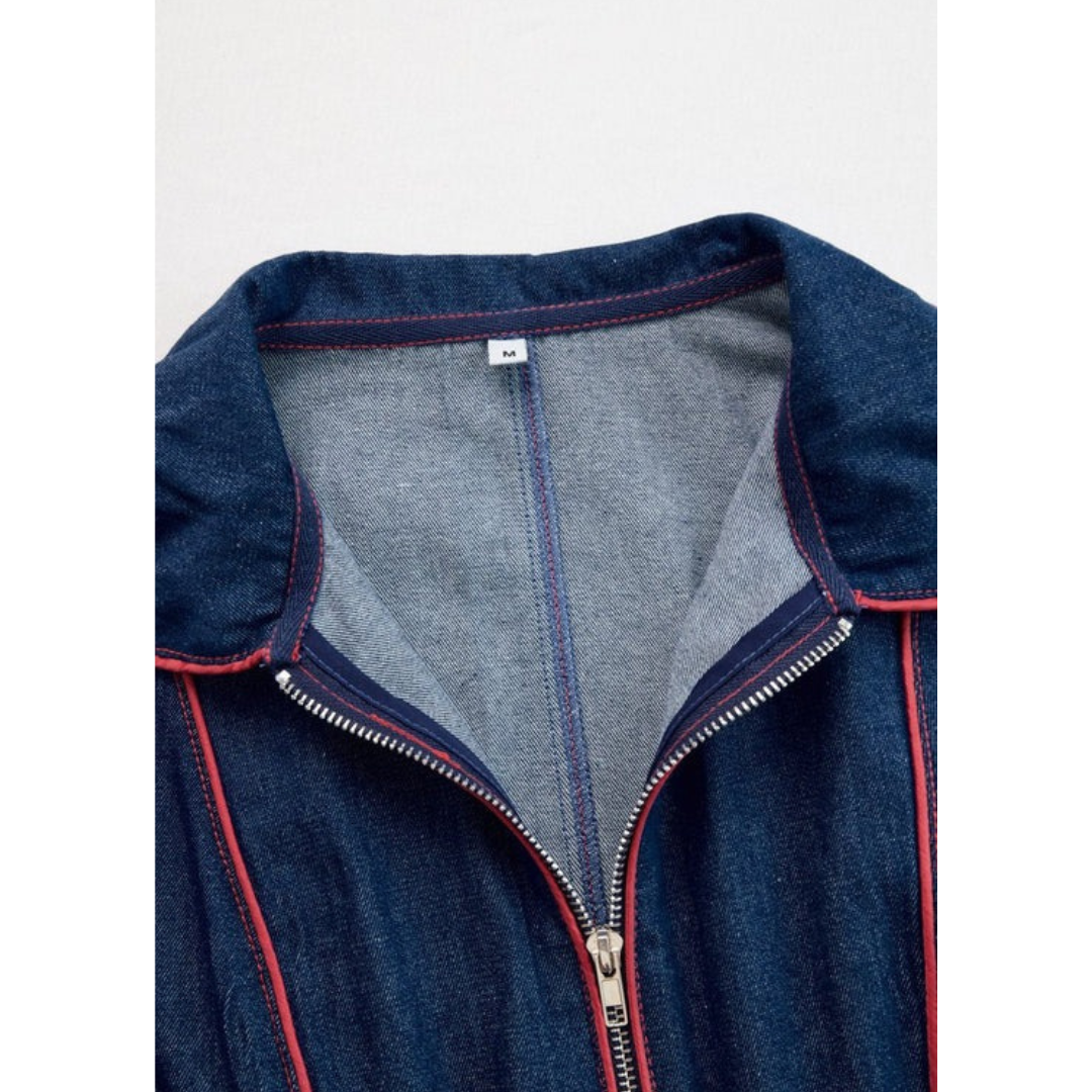 Adelheid | Damen Dunkelblauer Langarm Jumpsuit